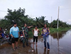 Serka Jamil Candra Memonitor Banjir Luapan Sungai Siak yang Menggenangi Jalan dan Rumah Warga